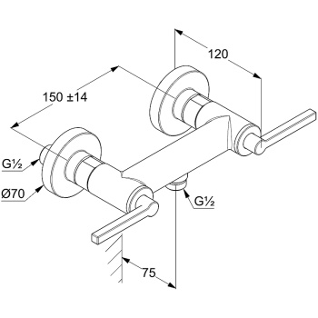 KLUDI NOVA FONTE смес. для душа черный PURISTIC