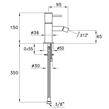Смеситель для биде Stella Lucilla на 1 отверстие 3602, хром LL 00300 CR00