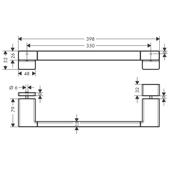 HG AddStoris Ручка для двери душевой кабины, цвет: шлифованный черный хром