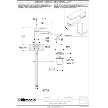 Смеситель для биде Ritmonio Glitter хром PR32BA101CRL