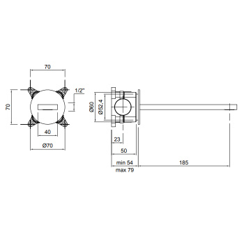 Излив для раковины Antonio Lupi Indigo настенный, излив: 200, графит А0002423797