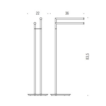 Стойка с двойным полотенцедержателем Colombo Mini напольная, чёрный матовый B4038.NM
