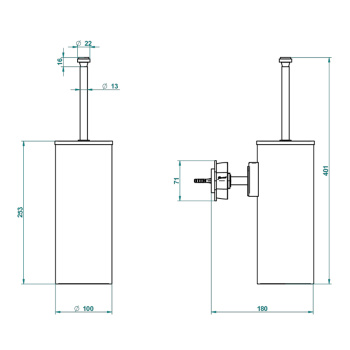 Ёршик для унитаза THG Petale De Cristal Bleu U6B-A02-4720C хром