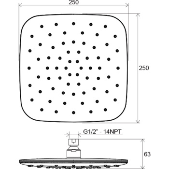 Верхний душ Ravak X07P570 черный