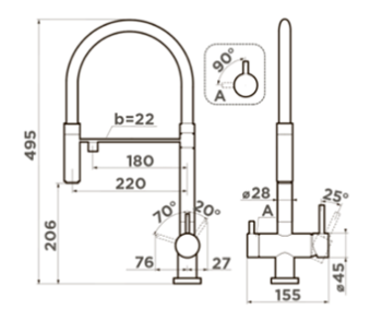 Смеситель для кухни Omoikiri Kanto Gm 4994013