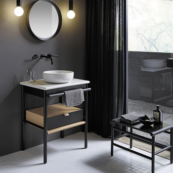 Burgbad Mya Комплект напольной мебели 65x50x79 см, цвет: дуб черный/белые SFKH065 F3192 C0037*1