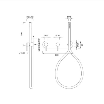 Cмеситель для душа CEA Design Innovo INV 53 W L сталь