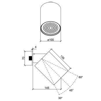 Форсунка настенная одноструйная Almar, хром E044287.CR