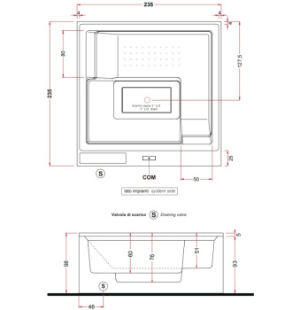 Акриловая ванна Gruppo Treesse Wave 235x235 V252IXBN0000O001