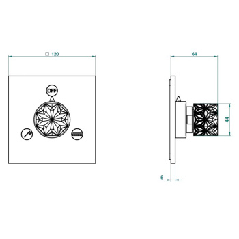 Переключатель THG Nihal Porcelaine Ivoire U2N-F30-48M2SB soft gold