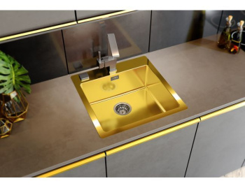Мойка PURE MONARCH 30 GOLD-90 FS 515X525 в компл. с выпуском без сифона,