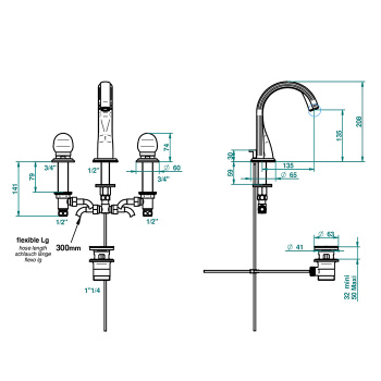 Смеситель для раковины THG Jade Dragon U5H-F01-151LED полированное золото