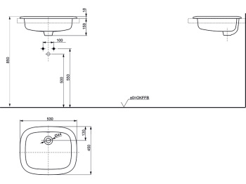 Встраиваемая раковина Toto PUBLIC LW763Y#XW