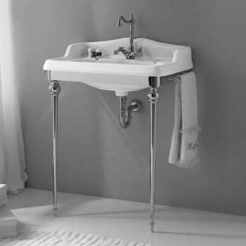 3SC Consolle Консоль Boheme 98х56хh104см, с раковиной LA02, сифоном и полотенцедердателями, напольная, цвет: хром BO3090SL