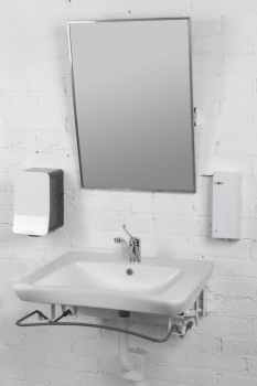 Комплект Nofer (Раковина МГН, пневматическое крепление, смеситель, сифон) H12