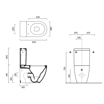 Унитаз моноблок Catalano Sfera 555510000 белый глянцевый