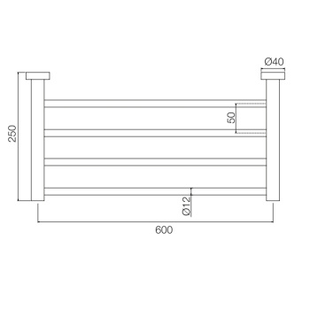 Полотенцедержатель-полка Fima Carlo Frattini Accessori 60, подвесная, чёрный матовый F6002/3NS