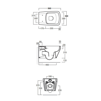 Унитаз подвесной безободковый Simas Baden Baden BB18nero matt черный матовый