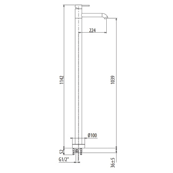 Смеситель напольный для раковины Gattoni Circle Two 9109/90NO черный