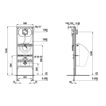 Инсталляция для писсуара Laufen Lis CU1