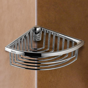 Угловая корзинка для губки Keuco 24944010100 съёмная, со скрытым креплением, глубокая, хром