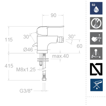 Смеситель для биде Ramonsoler Ypsilon plus 6403
