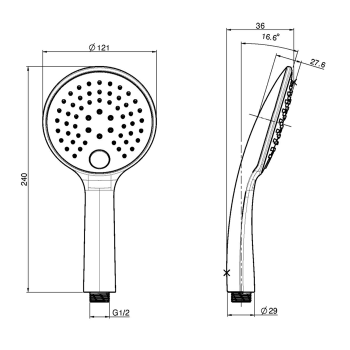 Ручной душ Fima Carlo Frattini Wellness 3 режима, хром F2736CR
