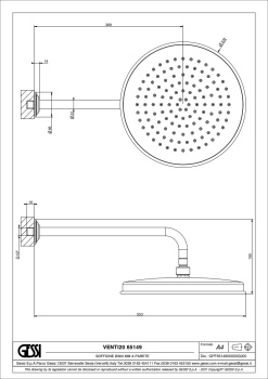 Верхний душ Gessi Venti20 65149.720 Nickel PVD