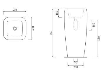 Раковина напольная Cielo Shui SHFREEP PL 40 см голубой
