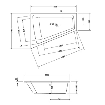Акриловая ванна Duravit Paiova 180x140 700216000000000