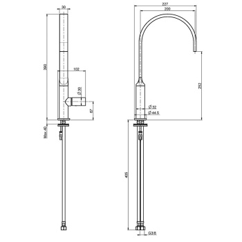 Смеситель для кухни Fima Carlo Frattini Kitchen Nomos, вращающийся излив, хром F7107CR