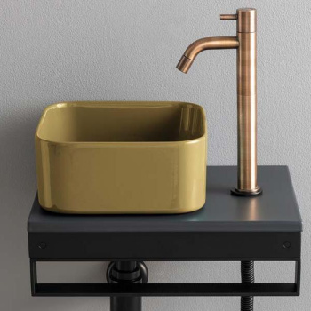 Раковина накладная Cielo Shui Comfort MILAQ AM 25 см коричневый