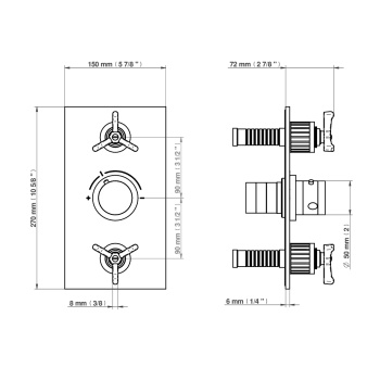 Смеситель для душа THG Hamptons G4R-A02-5400BE хром