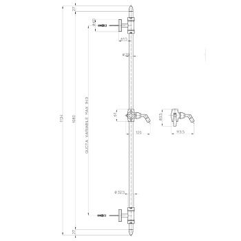 Bossini Liberty Штанга для душа, цвет: хром D19000.030