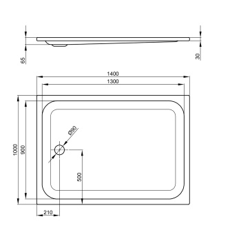 Душевой поддон Bette 140х100 см 5839-000 AR PLUS