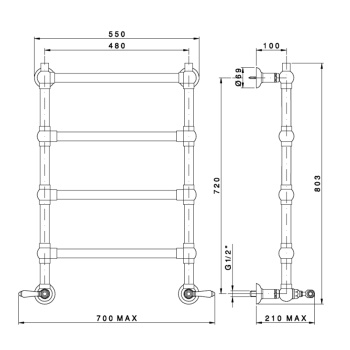 Полотенцесушитель электрический Nicolazzi Complementi Arredo 550х795 мм, bronze plated 5528EBZ