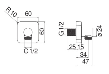 Шланговое подсоединение Nobili AD150/14CR хром