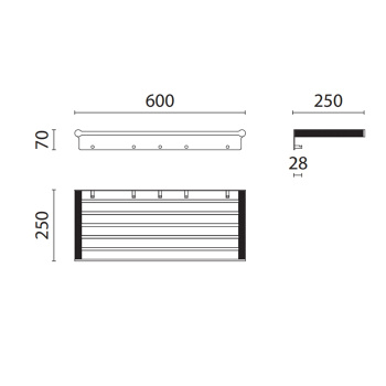 Полка для полотенец Oasis Defile 600 хром 0DFL00400702060CR (0AGD007CR)