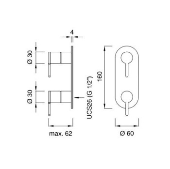 Cмеситель для душа CEA Design Innovo INV 79 L с термостатом сталь