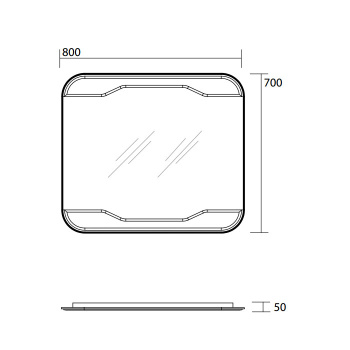Зеркало без светильника Kerasan Waldorf 80х70, с выключателем 740701
