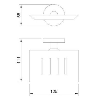 Мыльница Nofer плоская NIZA чёрная 16855.N