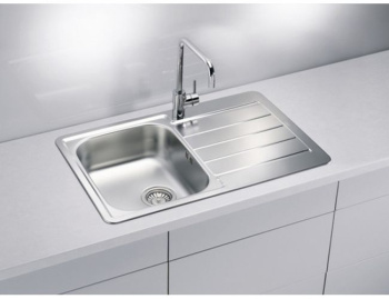 Кухонная мойка Alveus Line 80 1066750, в комплекте с сифоном сталь