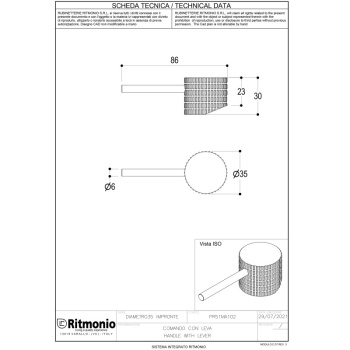 Ручка для смесителя Ritmonio Diametro35 Impronte хром PR51MA102CRL