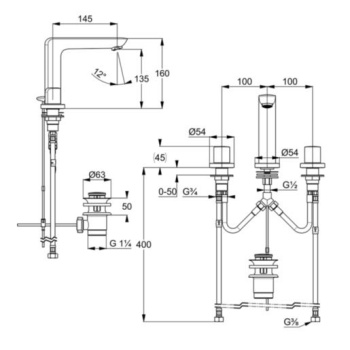 Смеситель для раковины Kludi Ameo 413930530 хром