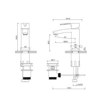 Смеситель для раковины Burlington Britton CTA11 хром