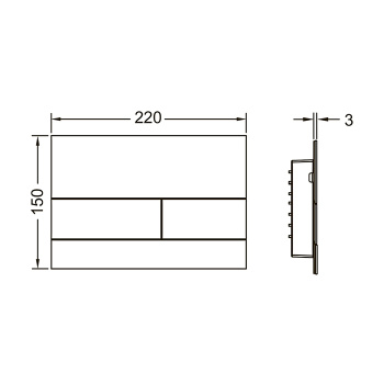 TECEsquare II. Панель смыва, металл, цвет сатин красный,позолоченный  (с покрытием против отпечатков пальцев)