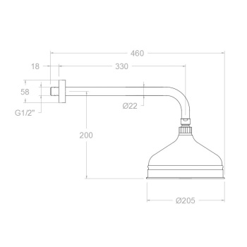 Верхний душ Ramonsoler Gaudi настенный латунь BHRG200