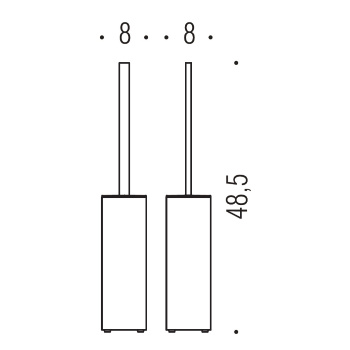 Туалетный ершик Colombo Look напольный, PVD графит полированный B1606.GL