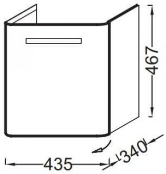 Тумба для комплекта 44 см Jacob Delafon Replay EB1175G-G1C белый блестящий лак