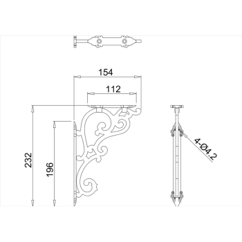 Кронштейны с орнаментом Burlington T32 CHR хром